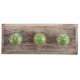 Pea Green Leaf Ceramic Wooden Hooks